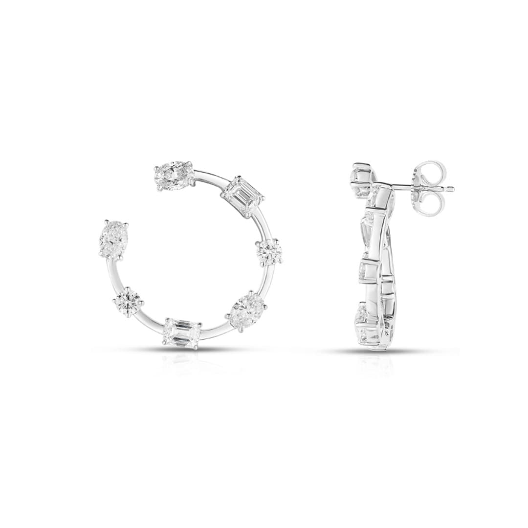 Mixed Shape Front Facing Hoop Earrings 0