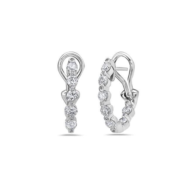 Charles Krypell 20mm White Gold Diamond Pop Hoop Earrings 0