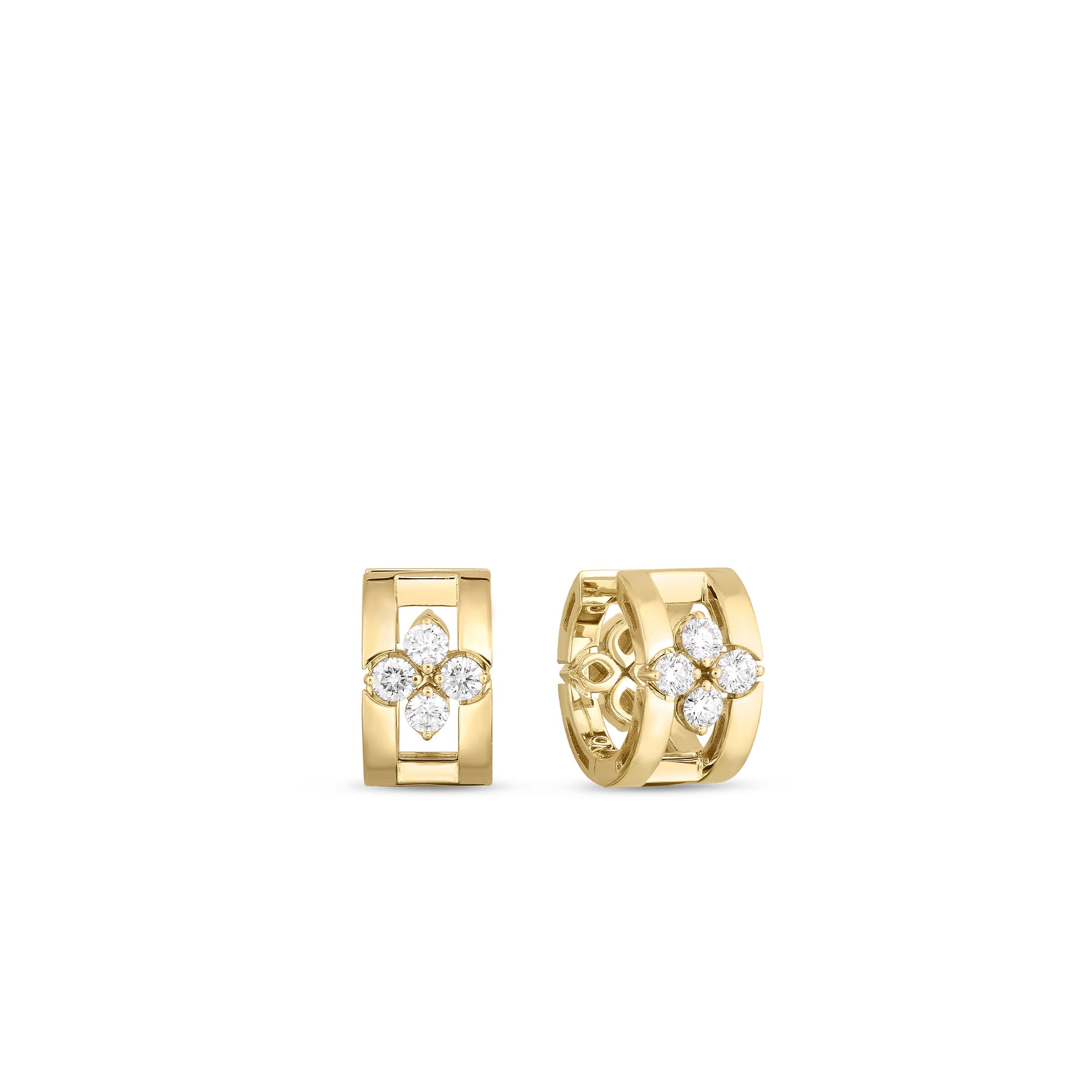 Roberto Coin Love in Verona Open Frame Hoop Earrings with Diamonds