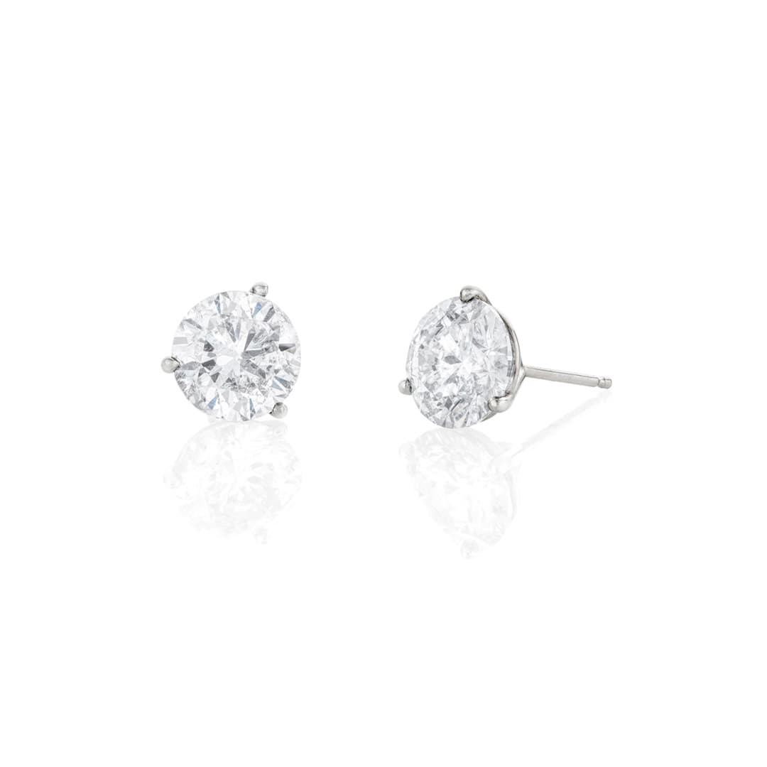 4.13 CTW Round Diamond Stud Earrings