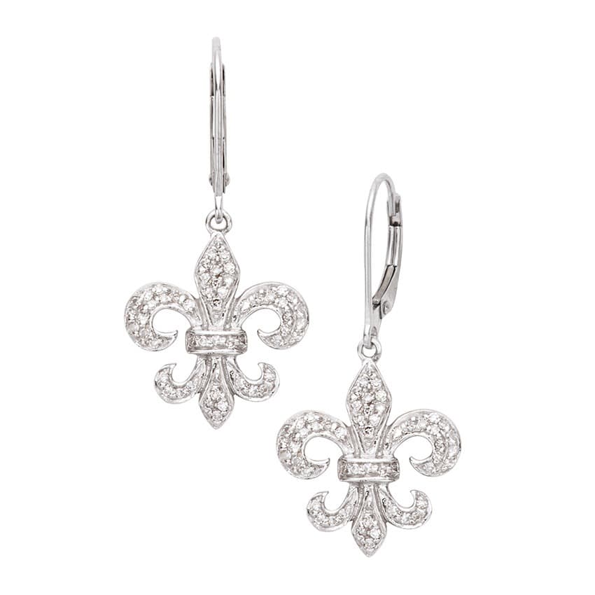 Diamond Fleur de Lis Earrings_2