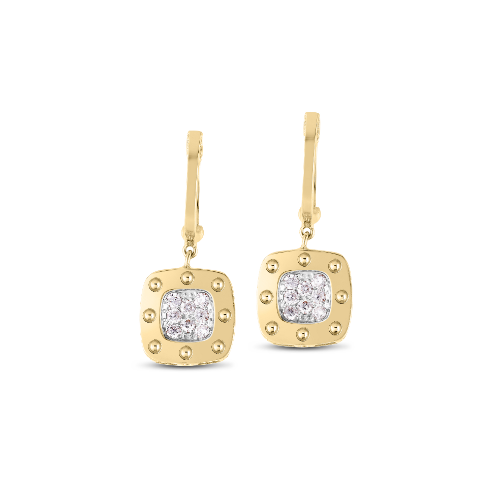 Roberto Coin 18K Pois Moi Diamond Square Earrings 0