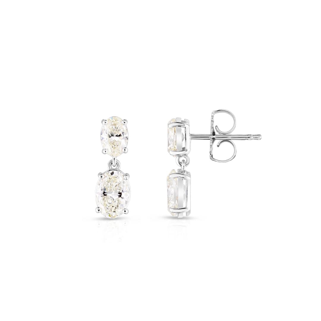 1.96 CTW Oval Diamond Drop Earrings 0