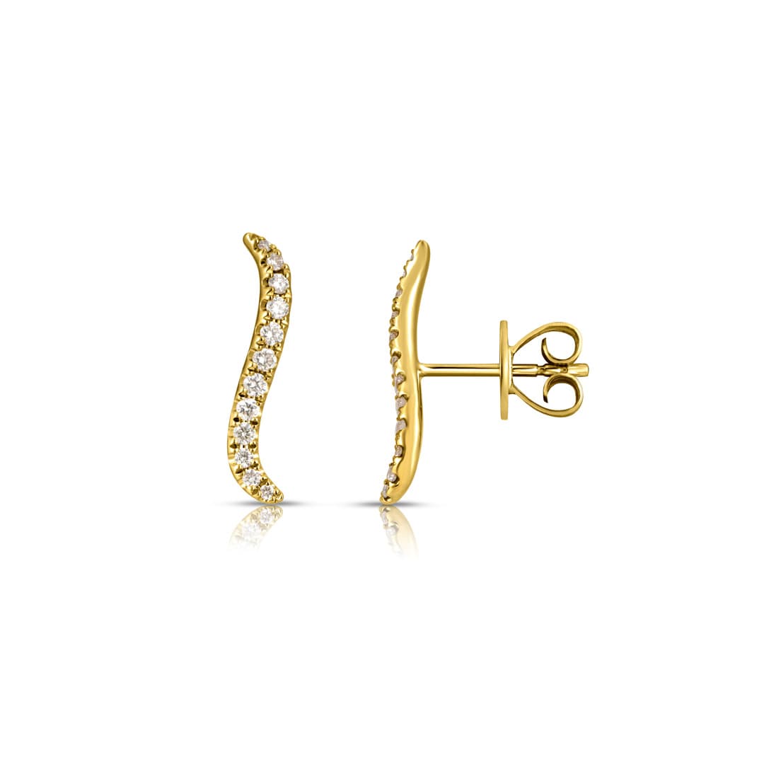 S-Curve Diamond Bar Earrings 0