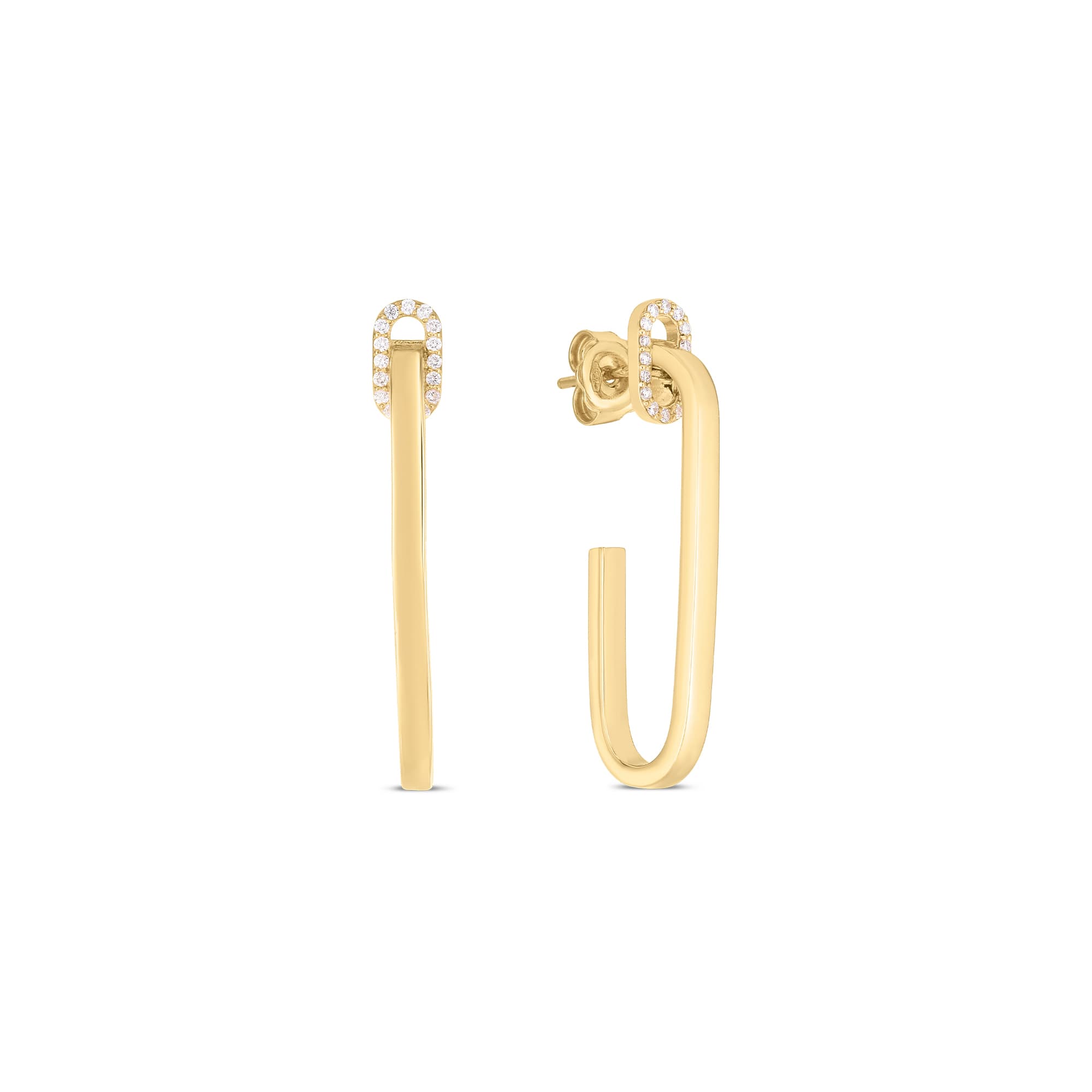 Roberto Coin Navarra Single Link Drop Earrings with Diamonds 0