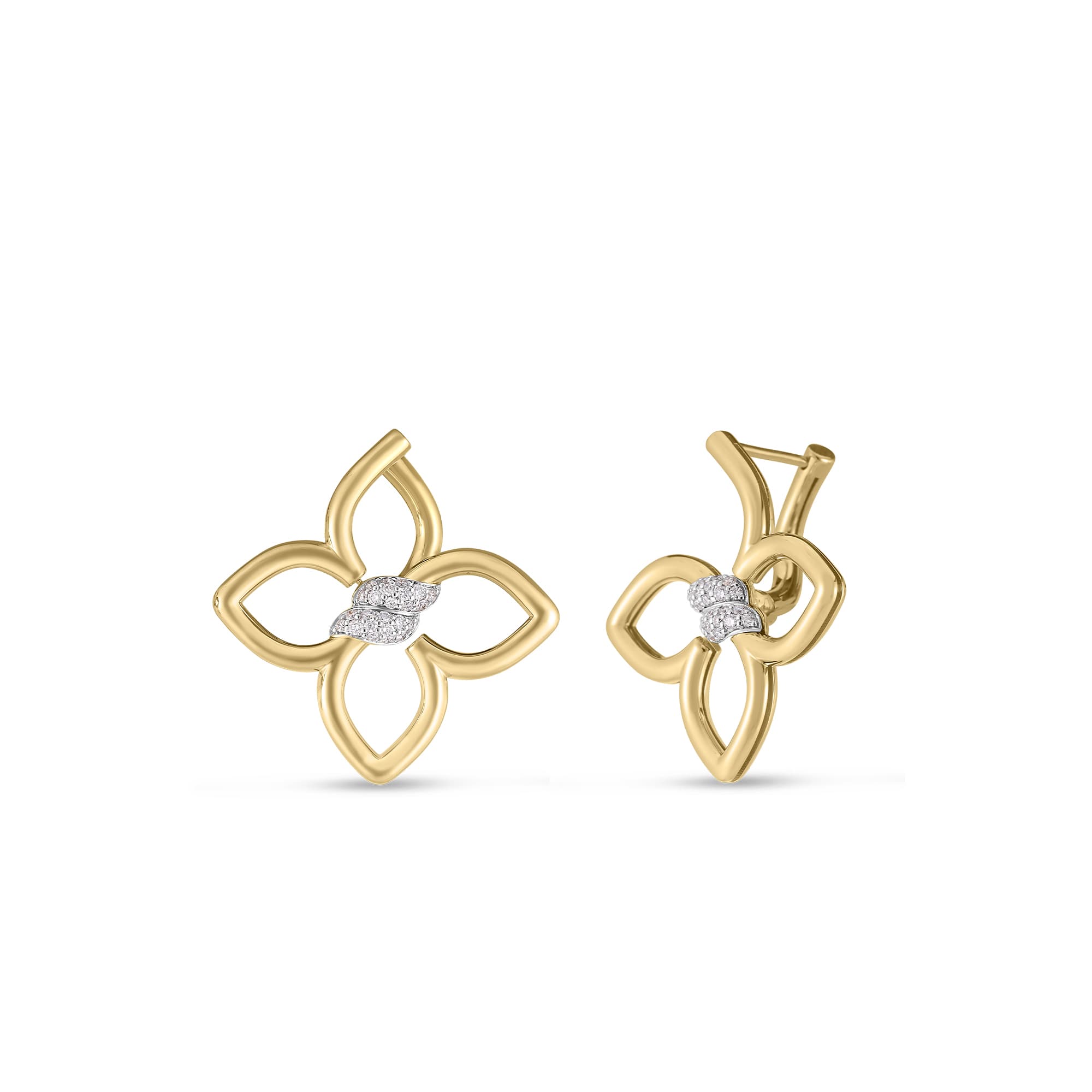 Roberto Coin Cialoma Small Diamond Flower Earrings 0