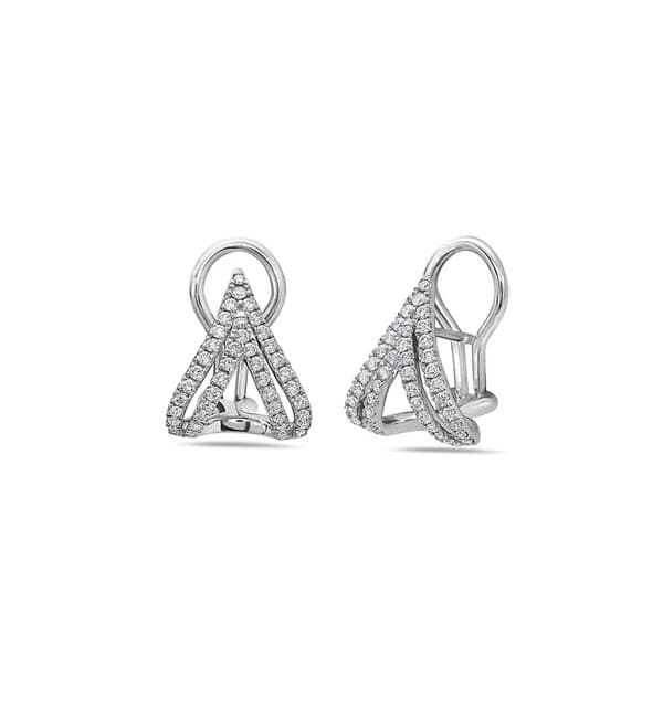 Charles Krypell Double-V Diamond Stud Earrings