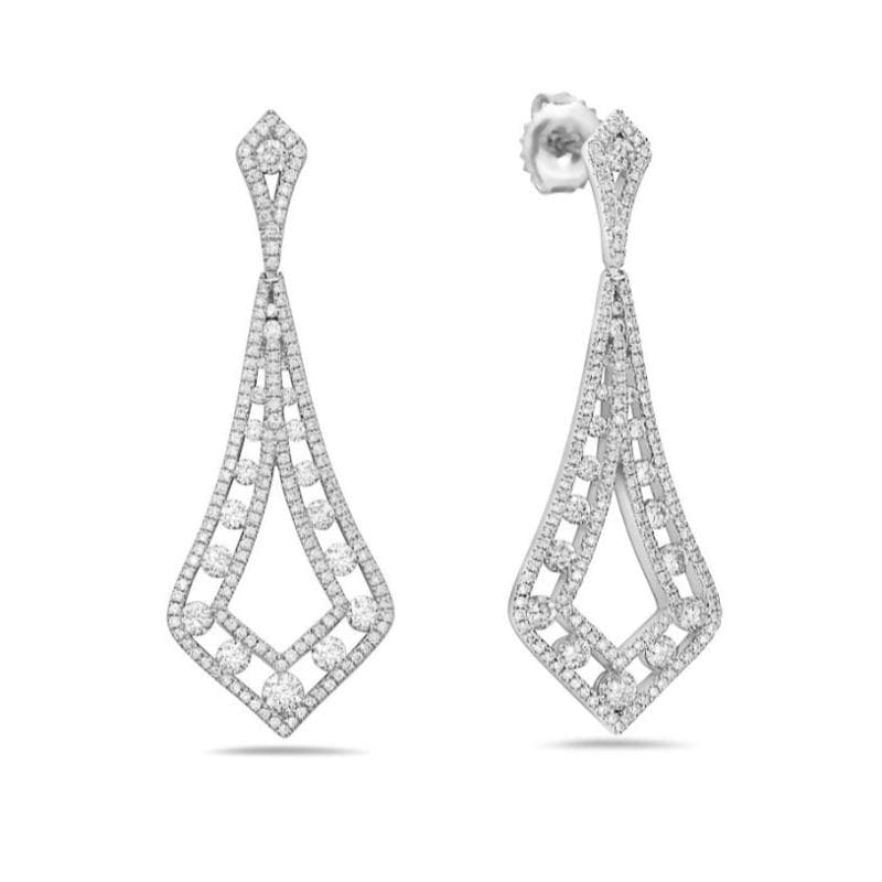 Charles Krypell Kite Shaped Dangle Diamond Earrings