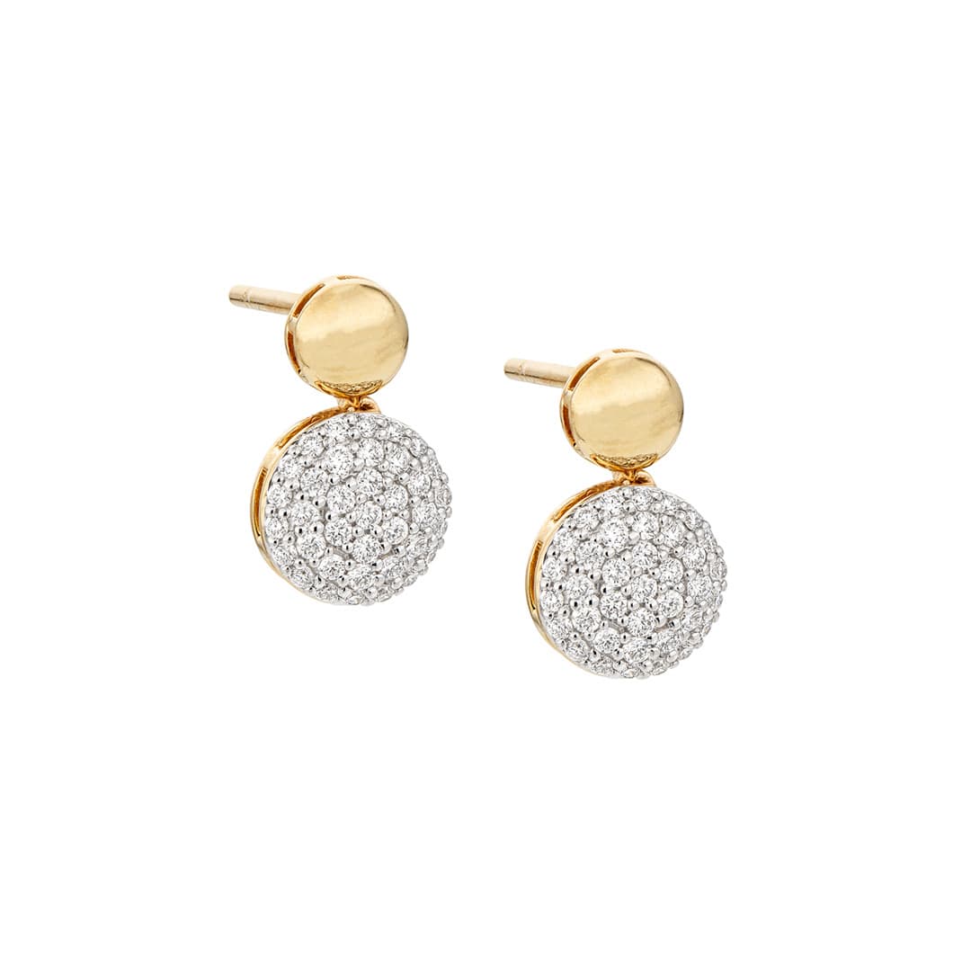 Diamond Disc Drop Earrings 0