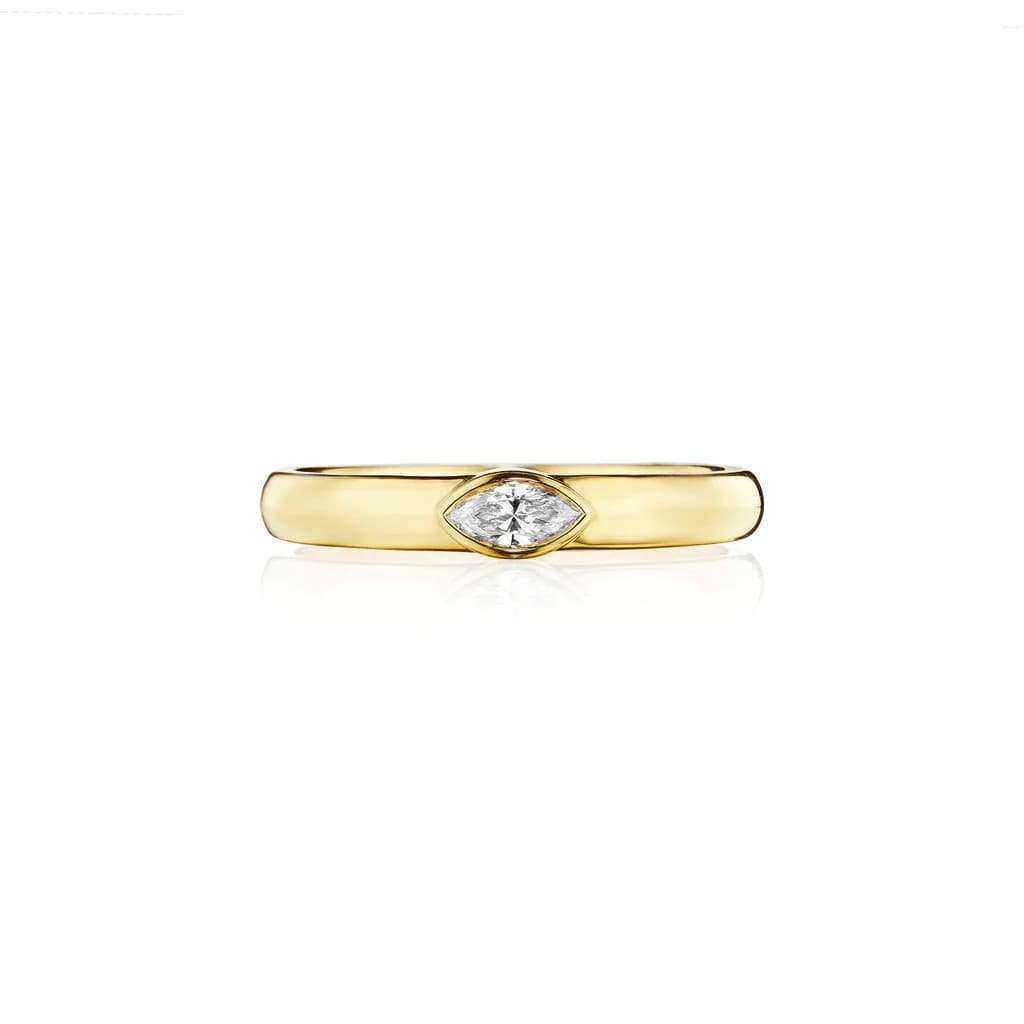 Penny Preville Yellow Gold Marquise Bezel-Set Diamond Band 0