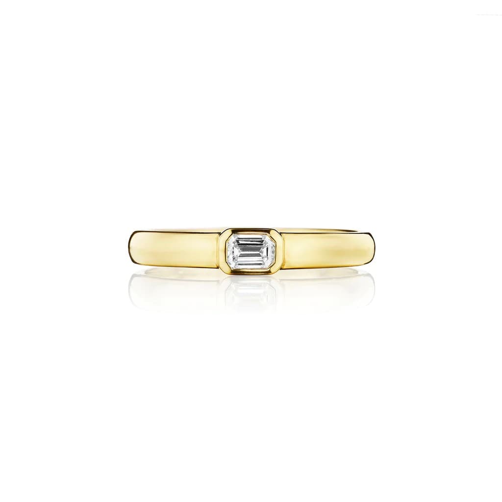 Penny Preville Yellow Gold Emerald-Cut Bezel-Set Diamond Band