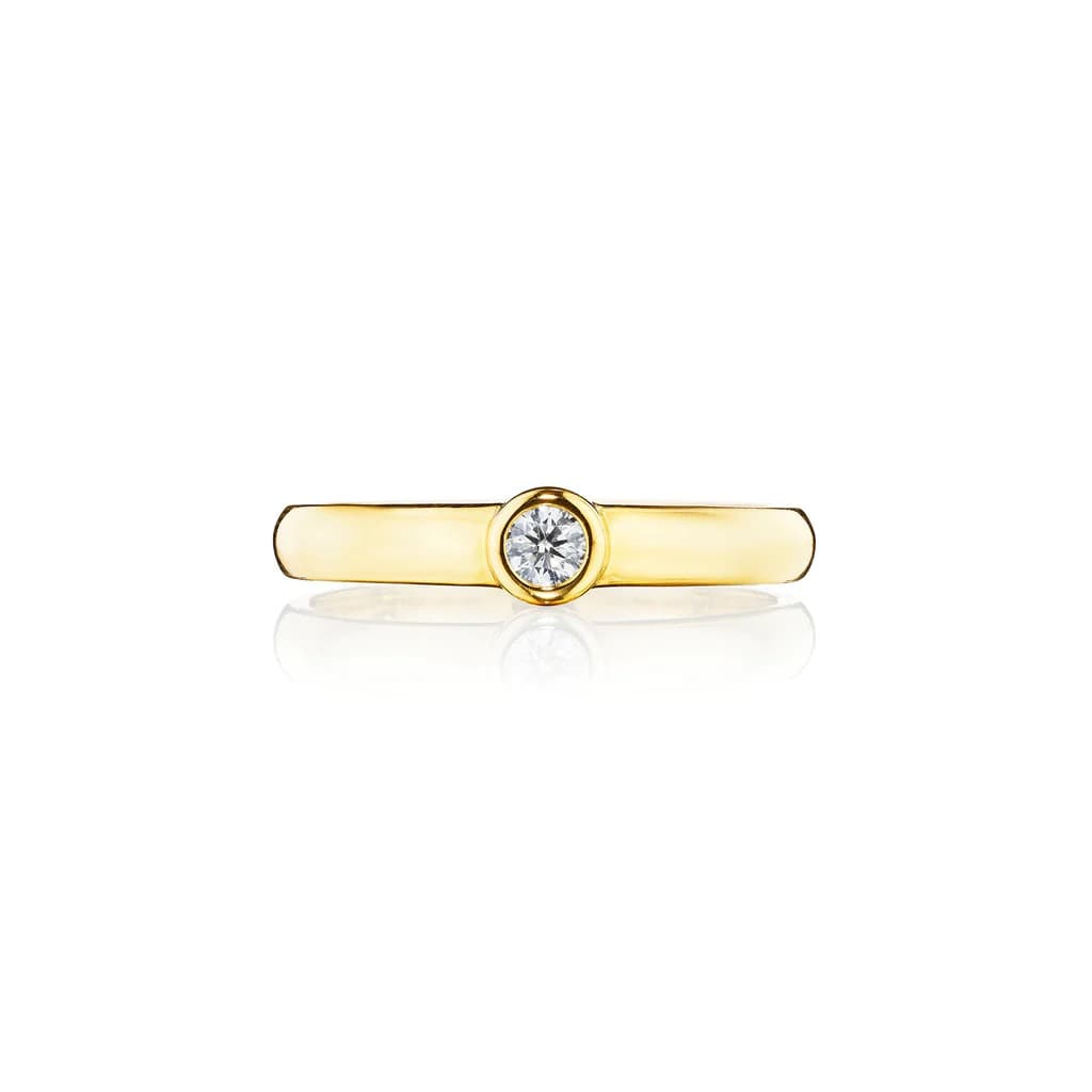 Penny Preville Yellow Gold Round Bezel-Set Diamond Band 0