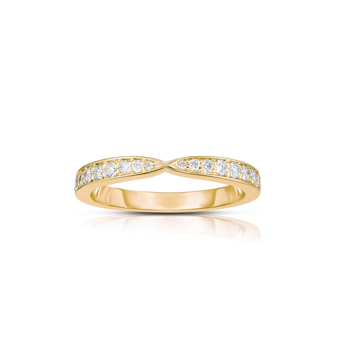 Pinched Diamond Band in Yellow Gold 0