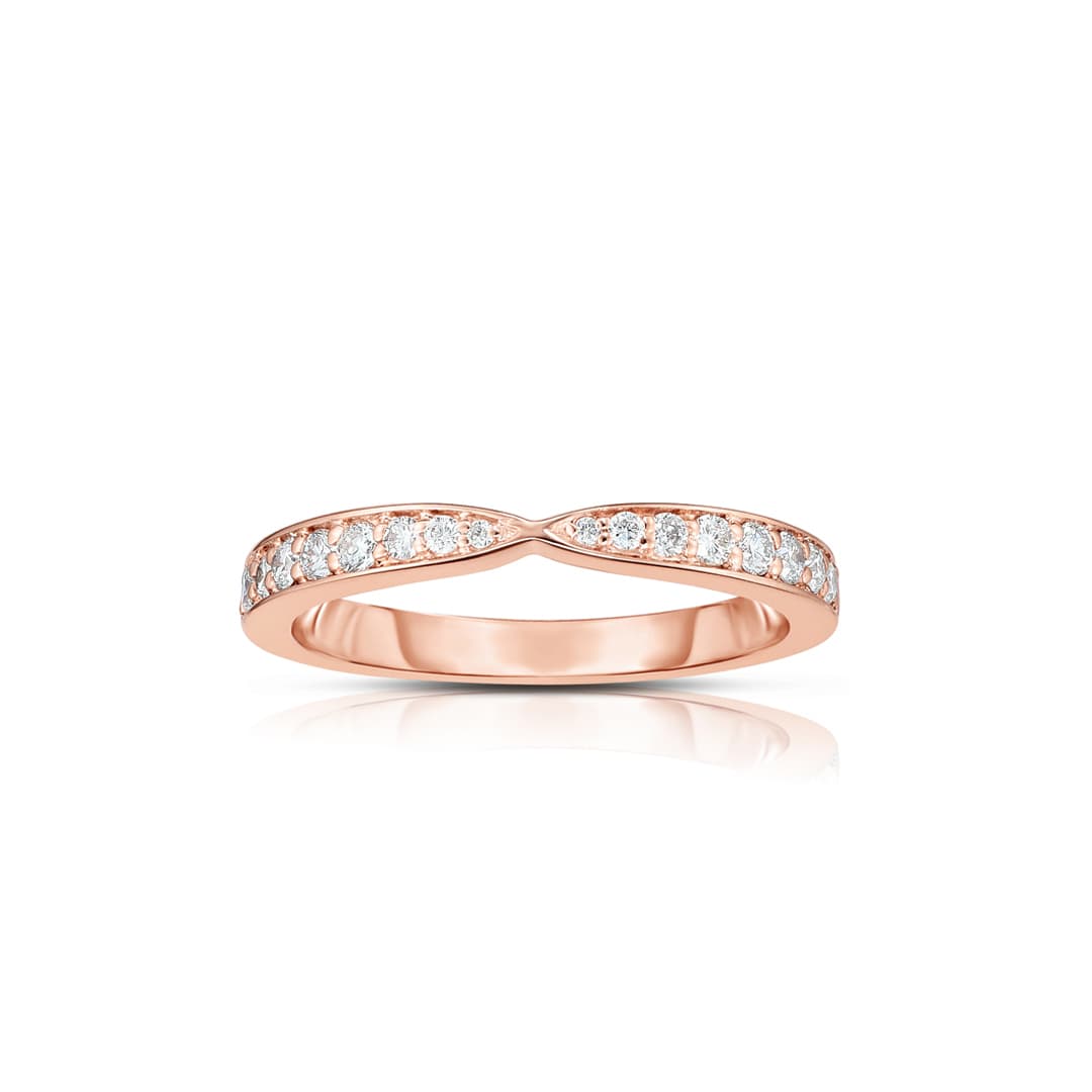 Pinched Diamond Band in Rose Gold