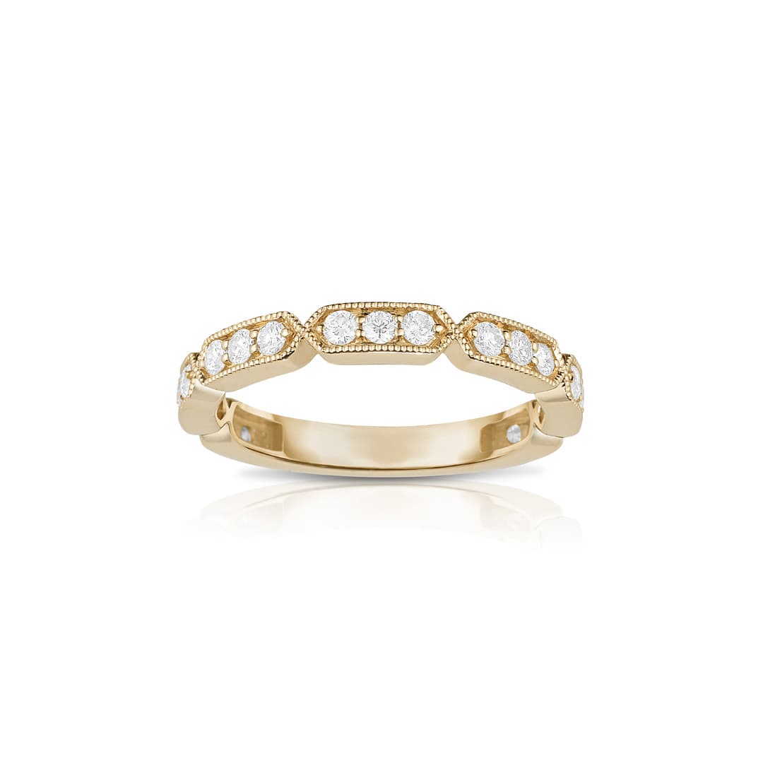 0.49 CTW Geometric Diamond Band in Yellow Gold