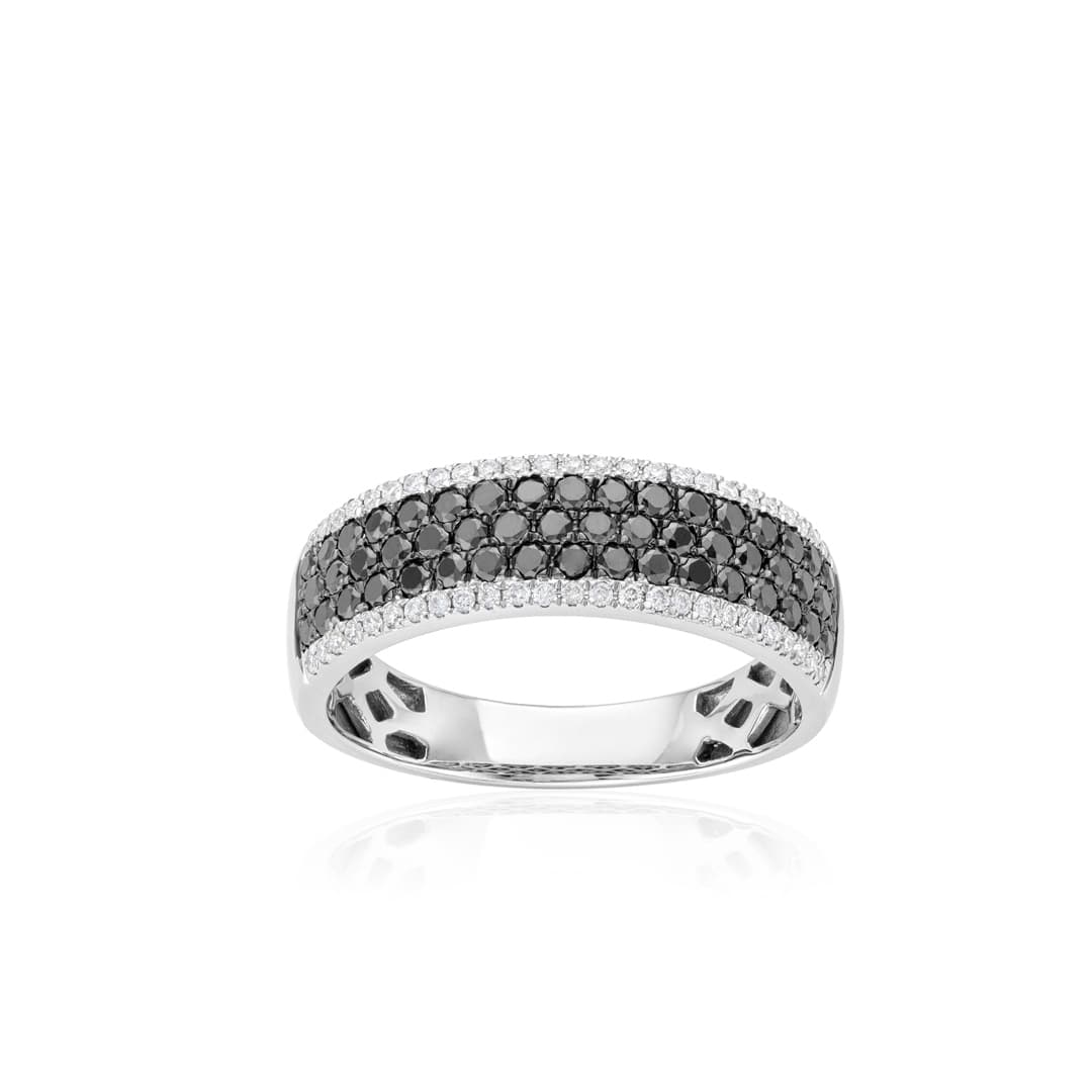 Black and White Pave Diamond Band 0