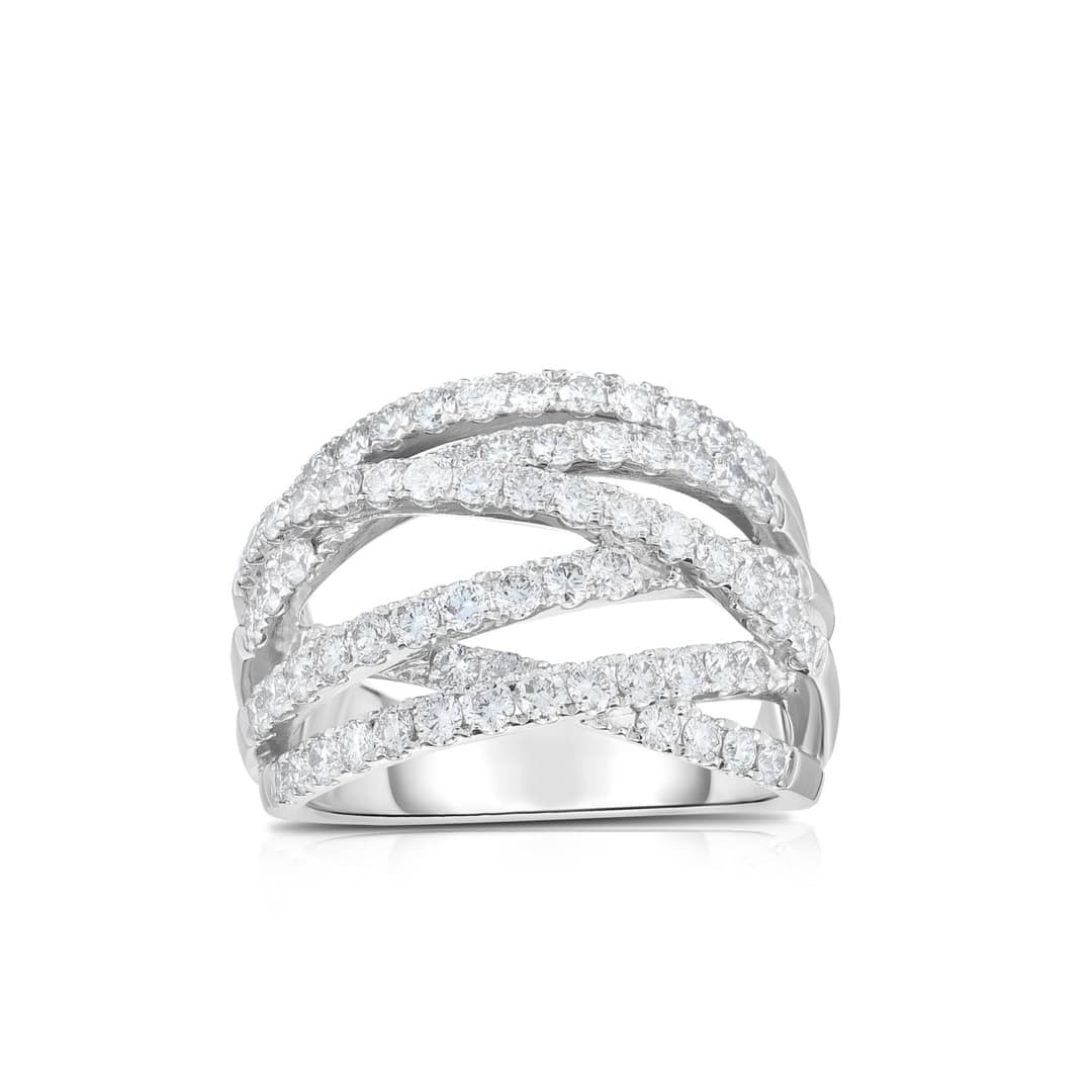 1.30 CTW Wide Crossover Diamond Ring