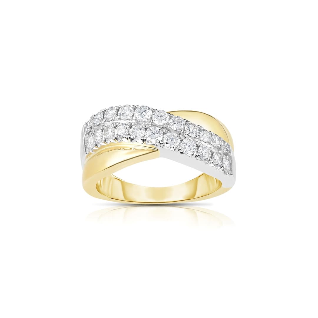 Two Tone 1.02 CTW Diamond Swirl Ring 0