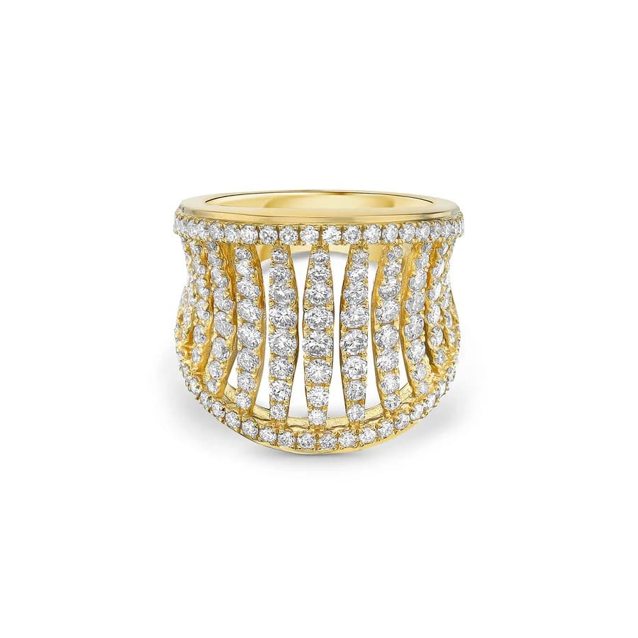 Charles Krypell Pave Diamond Birdcage Saddle Ring 0