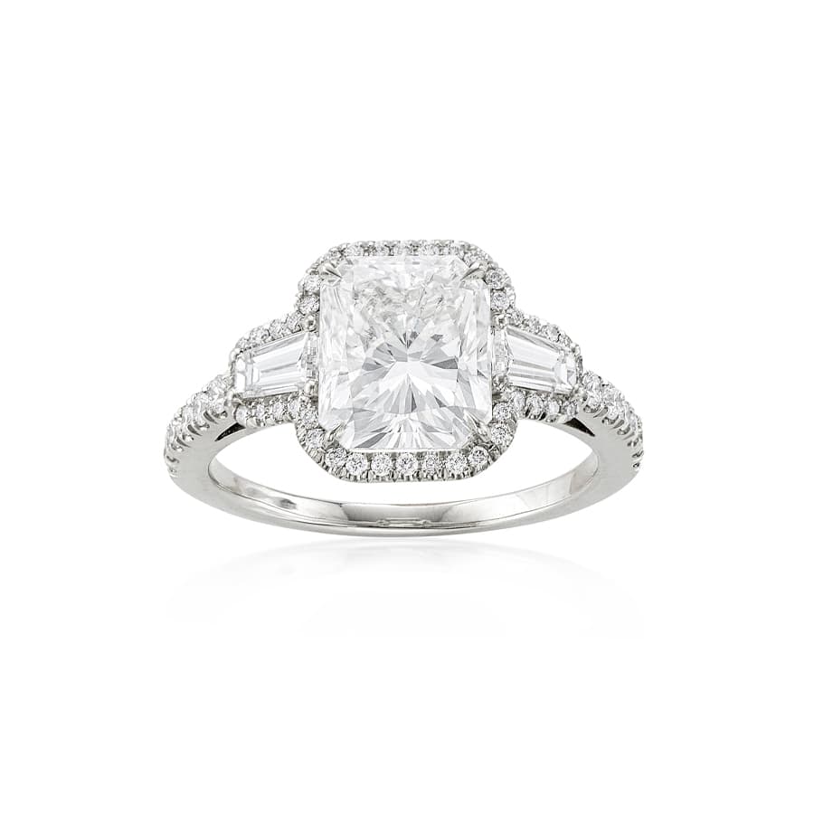 3.02 CT Radiant Cut Diamond Halo Engagement Ring