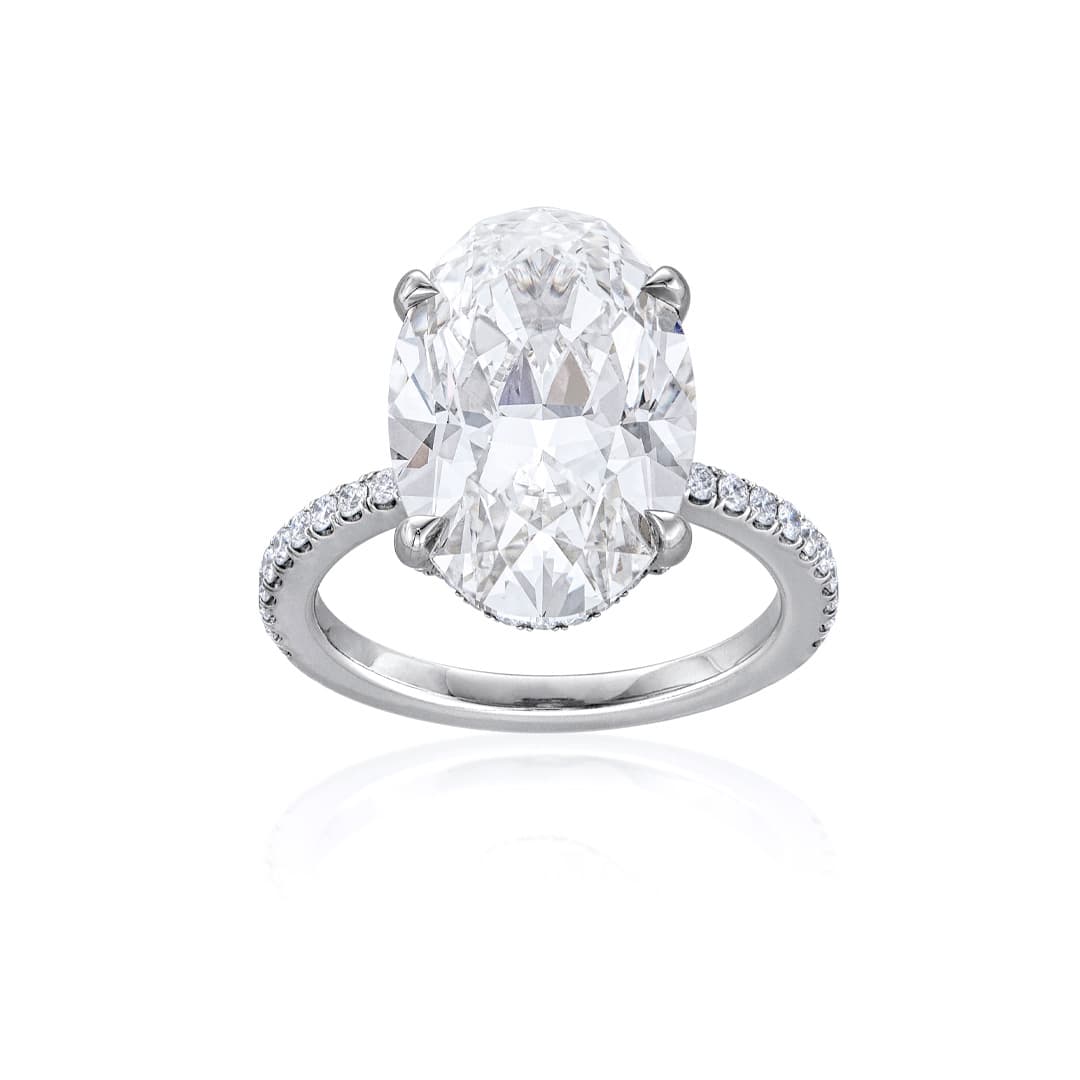 8.03 CT Oval Shape Diamond Platinum Engagement Ring 0