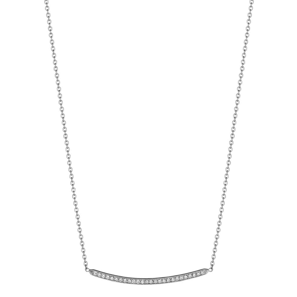 Penny Preville White Gold Diamond Petite Forever Bar Necklace 0