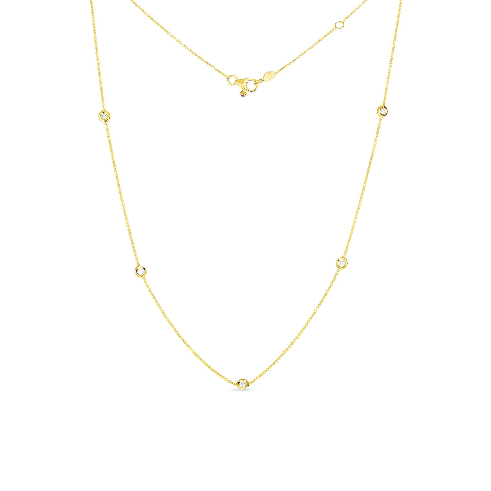 Roberto Coin Diamonds by the Inch 5 Station Necklace in Yellow Gold 0