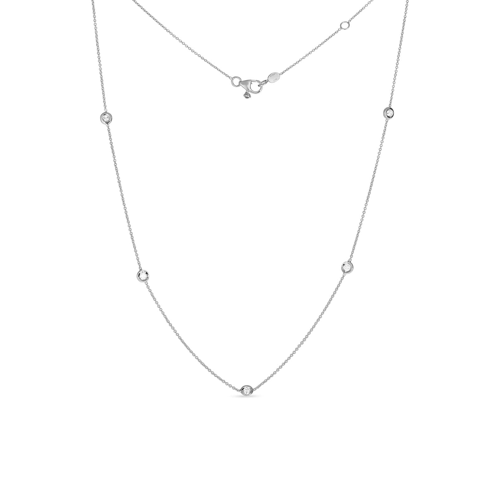 Roberto Coin Diamonds by the Inch 5 Station Necklace in White Gold