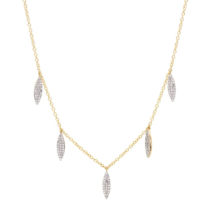 Marquise Drop Diamond Station Necklace 0