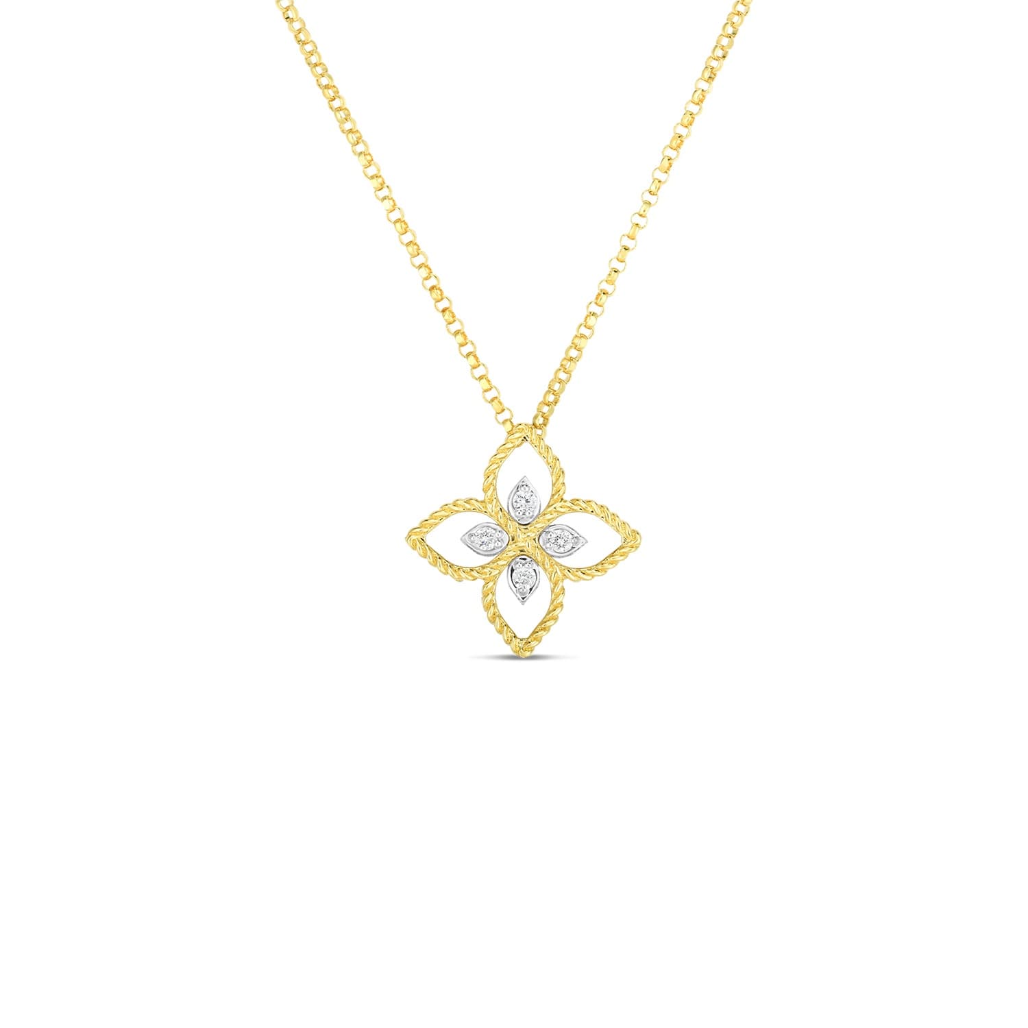 Roberto Coin Principessa Small Diamond Flower Necklace 0