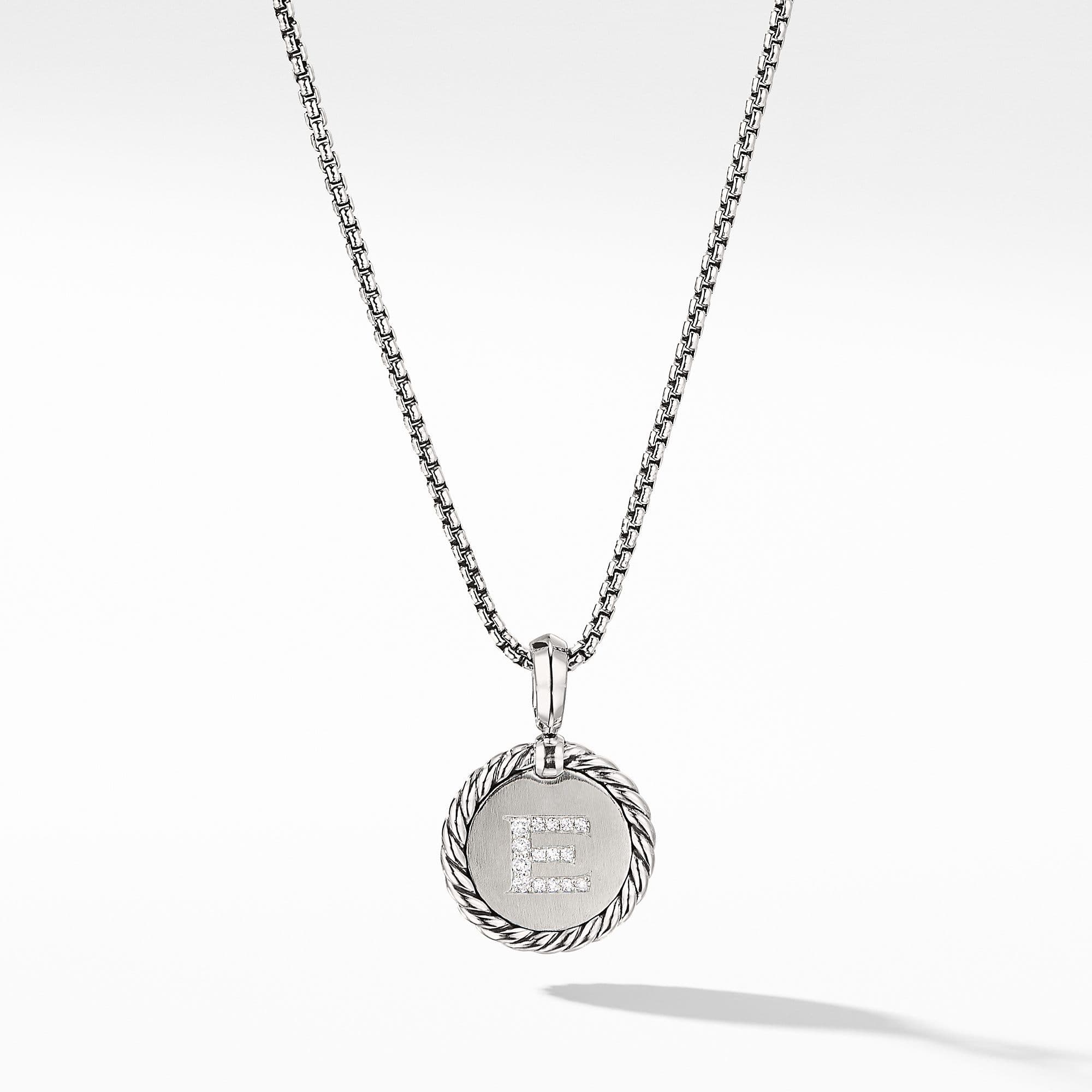 David Yurman Initial Charm Necklace with Diamonds 0