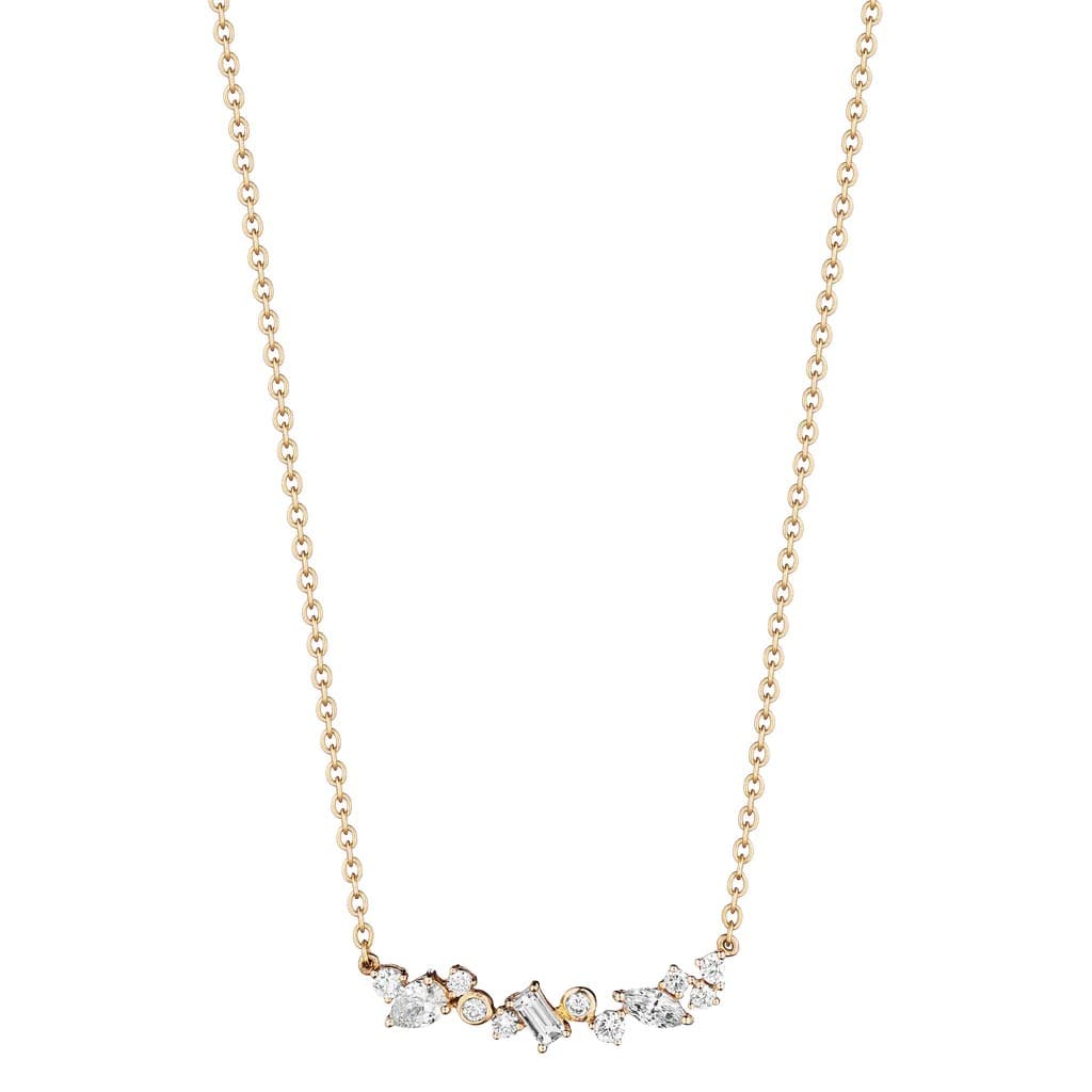 Penny Preville Yellow Gold Diamond Constellation Bar Necklace