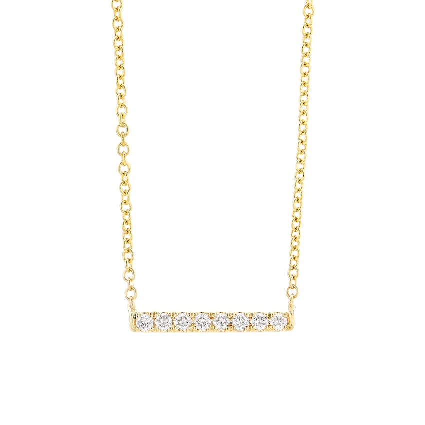 Petite Round Diamond Bar Necklace