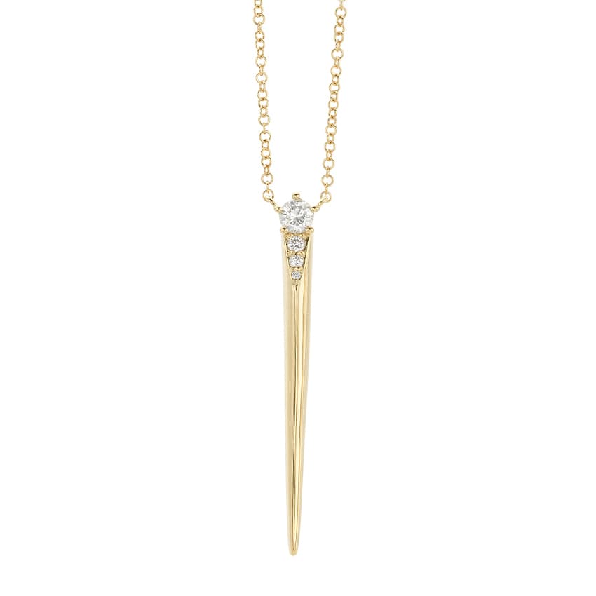 14K Yellow Gold Elongated Tapered Pendant 0