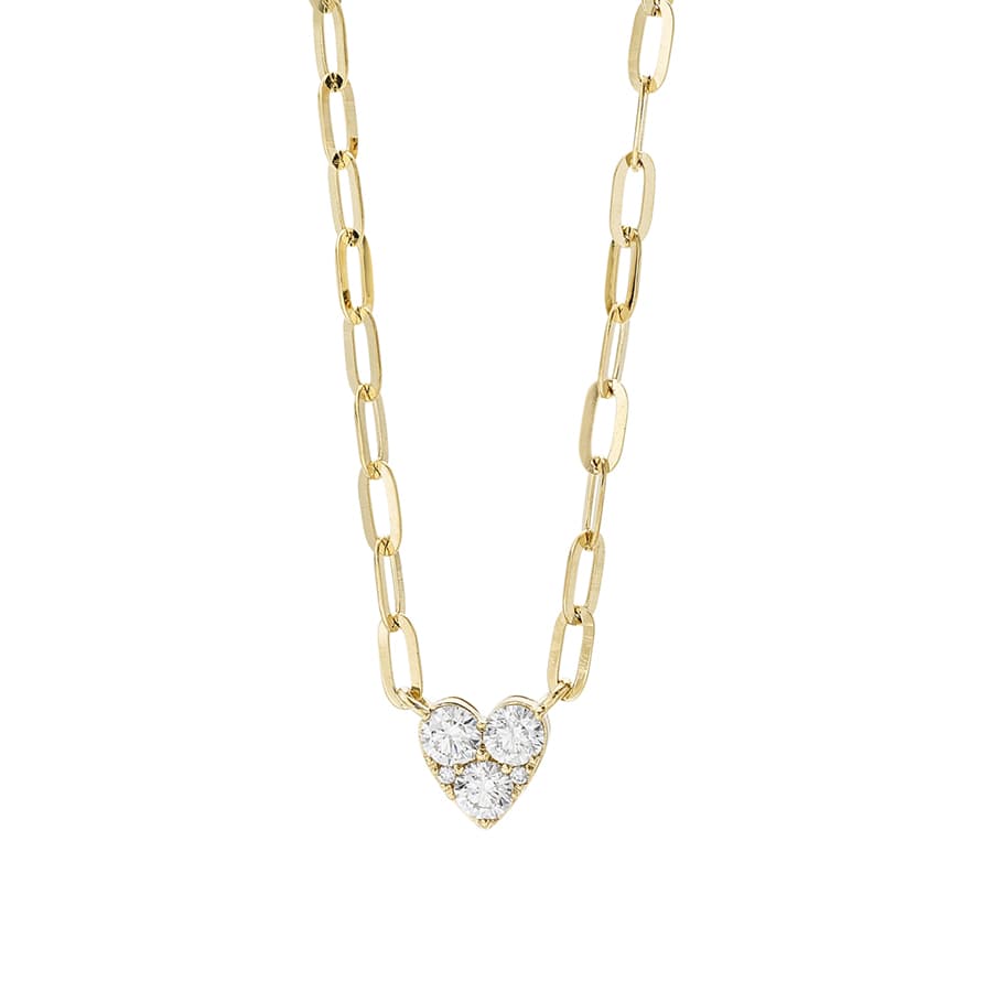 Diamond Heart Paperclip Necklace 0