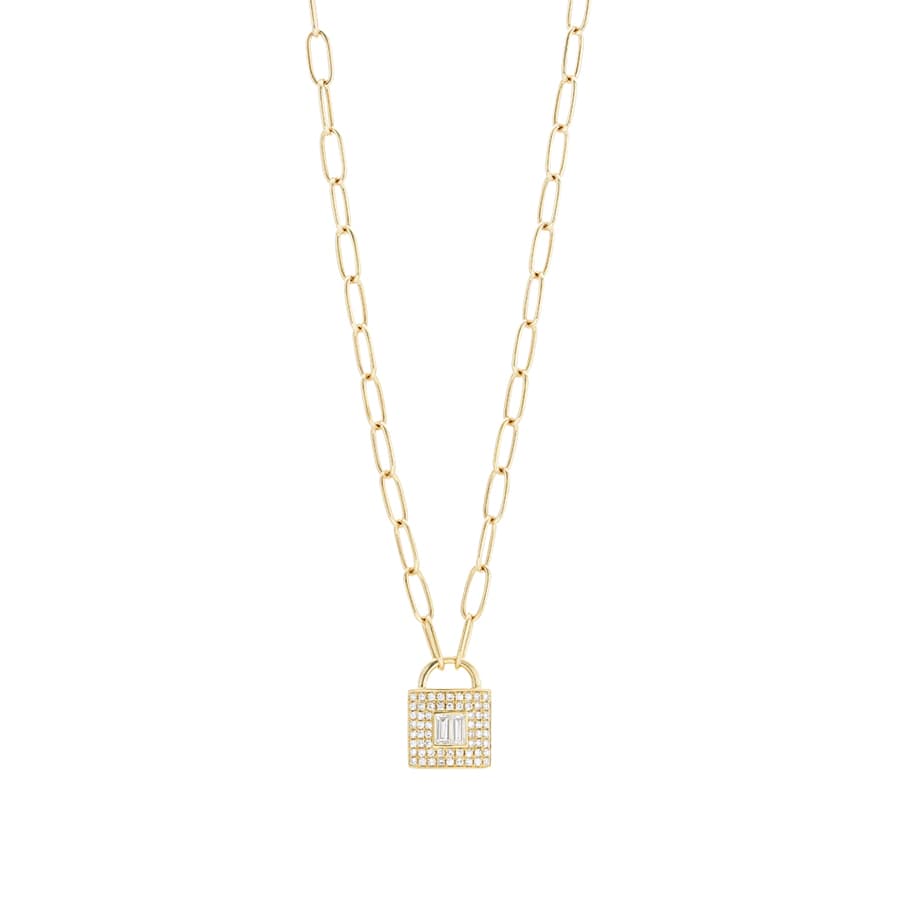 Pave Padlock Necklace