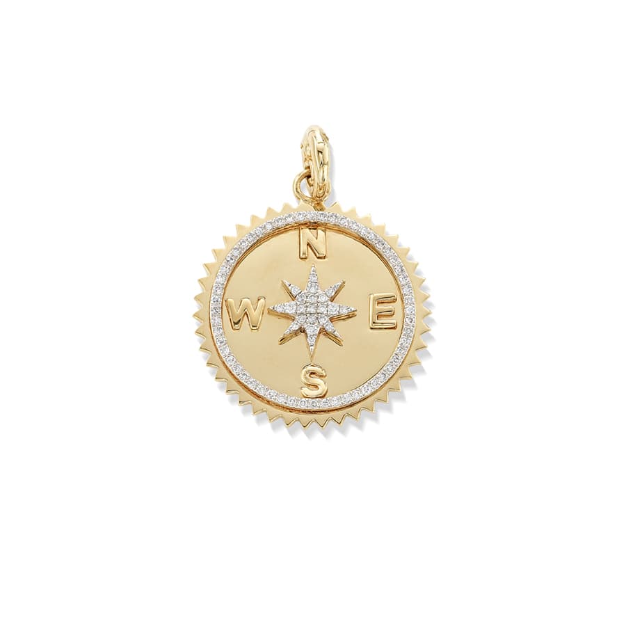 Diamond Compass Disc Pendant