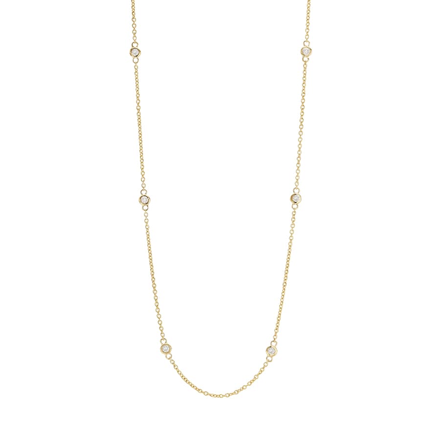 Diamond Station Bezel Necklace