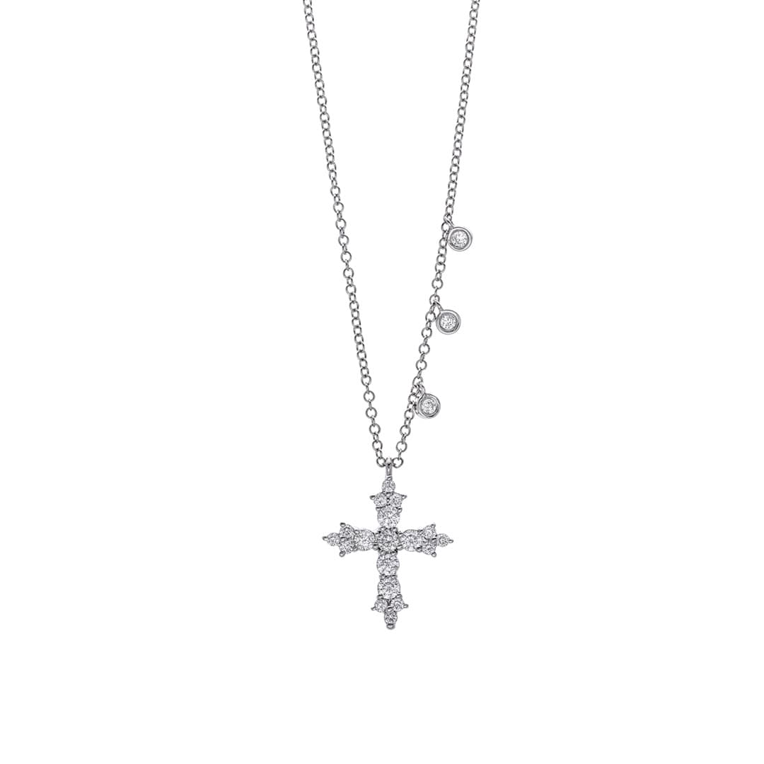 Diamond Cross and Bezel Dangle Necklace 0