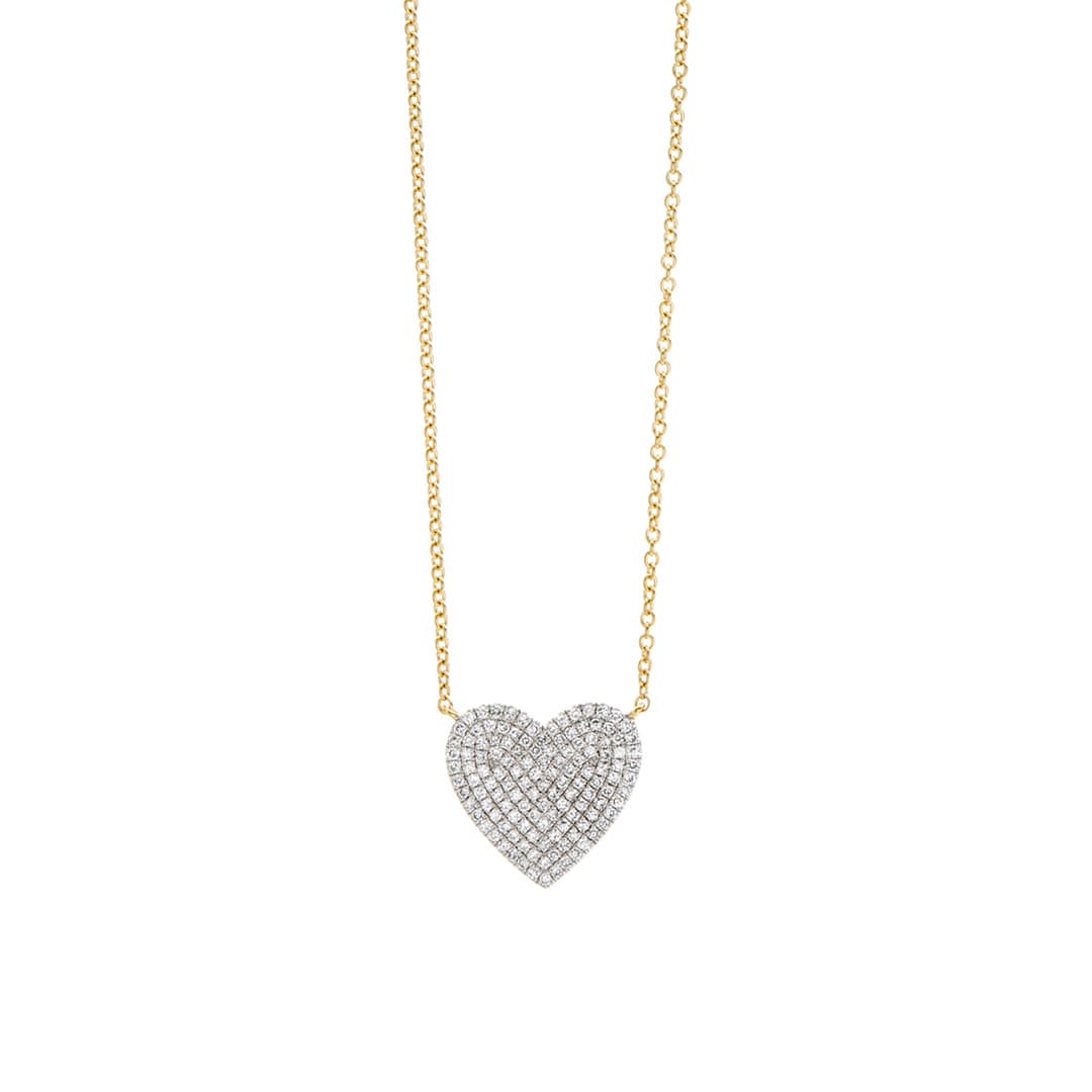 .38 CTW Pave Heart Pendant Necklace 0