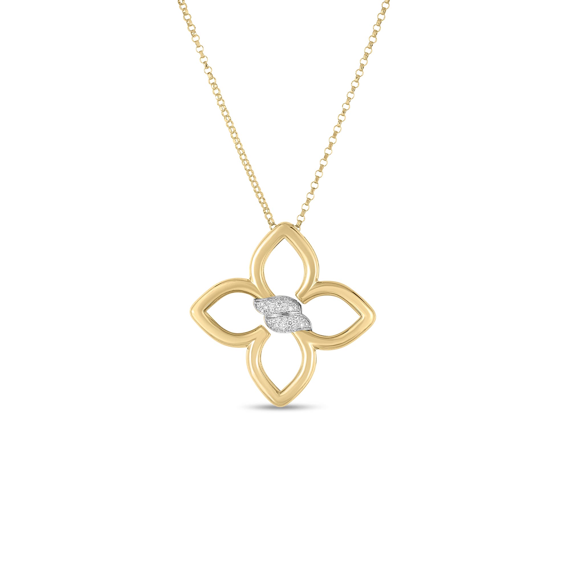 Roberto Coin Cialoma Medium Diamond Flower Necklace