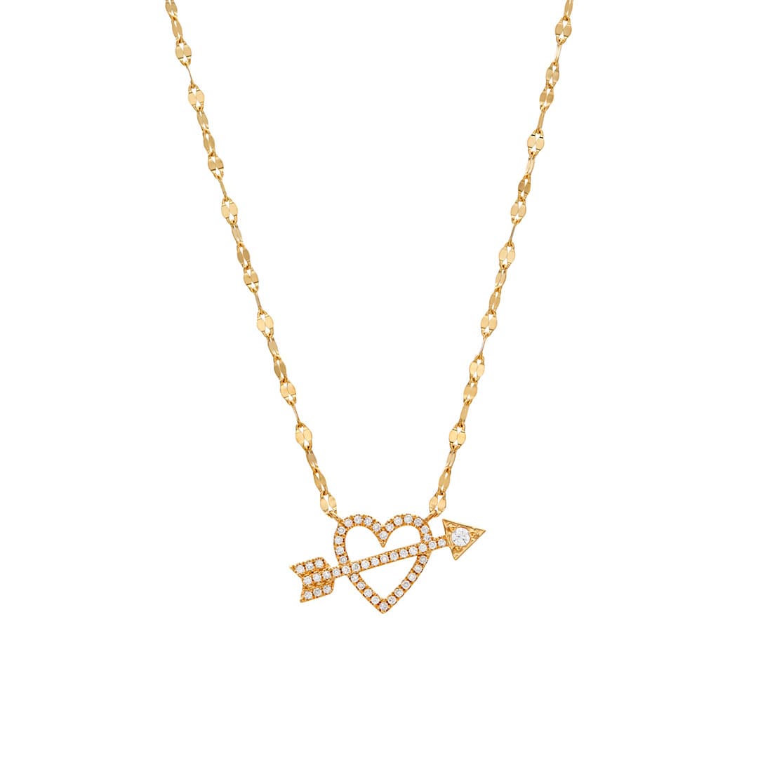 Heart and Arrow Diamond Pendant Necklace 0