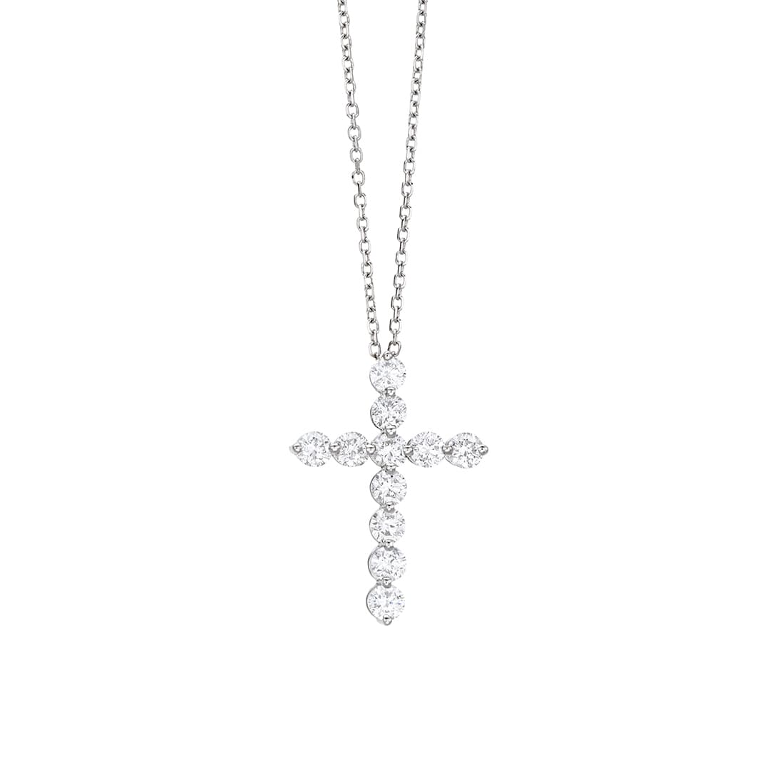 3/4 CTW Diamond Cross Necklace in White Gold 0