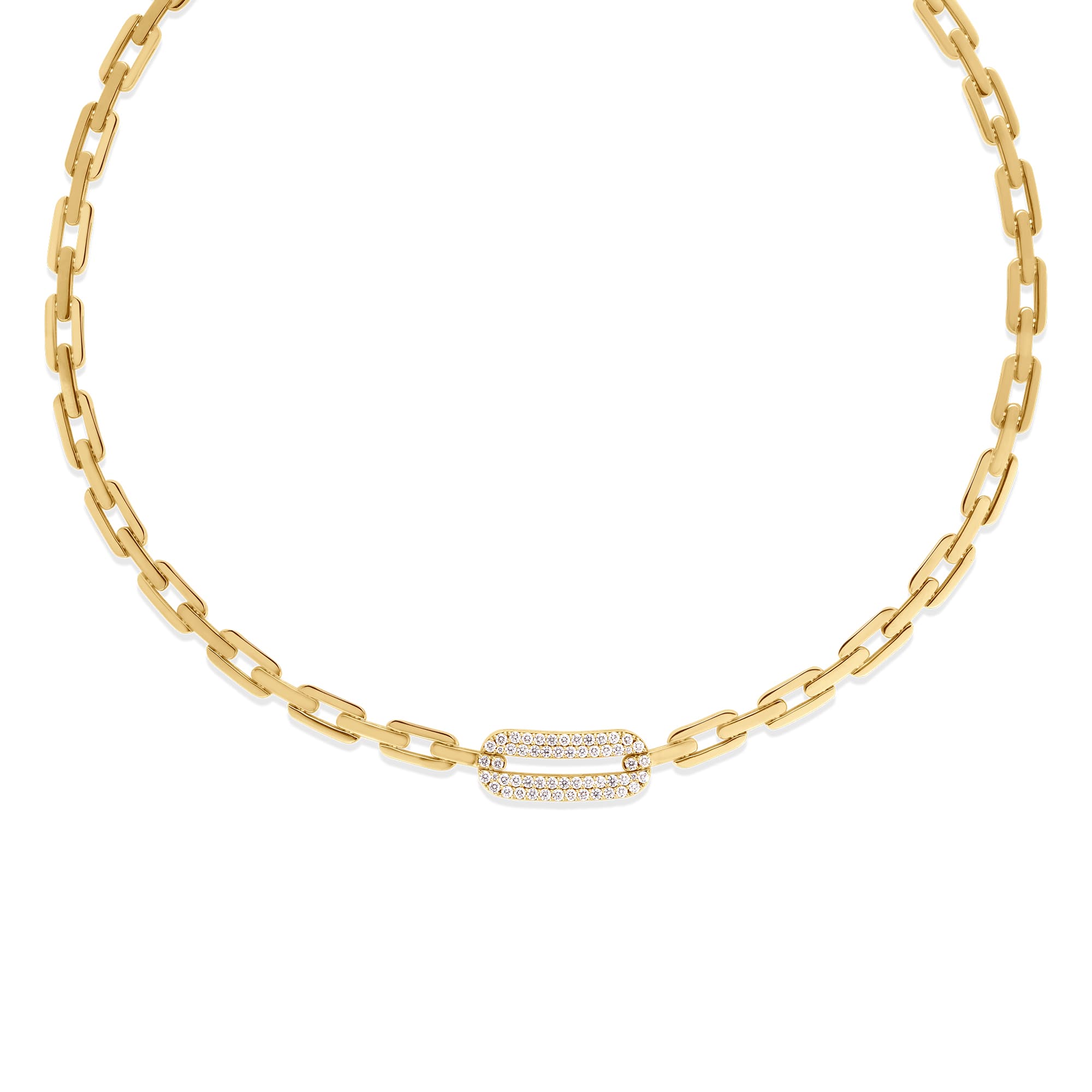 Roberto Coin Navarra Chain Necklace with Pave Diamond Station 0