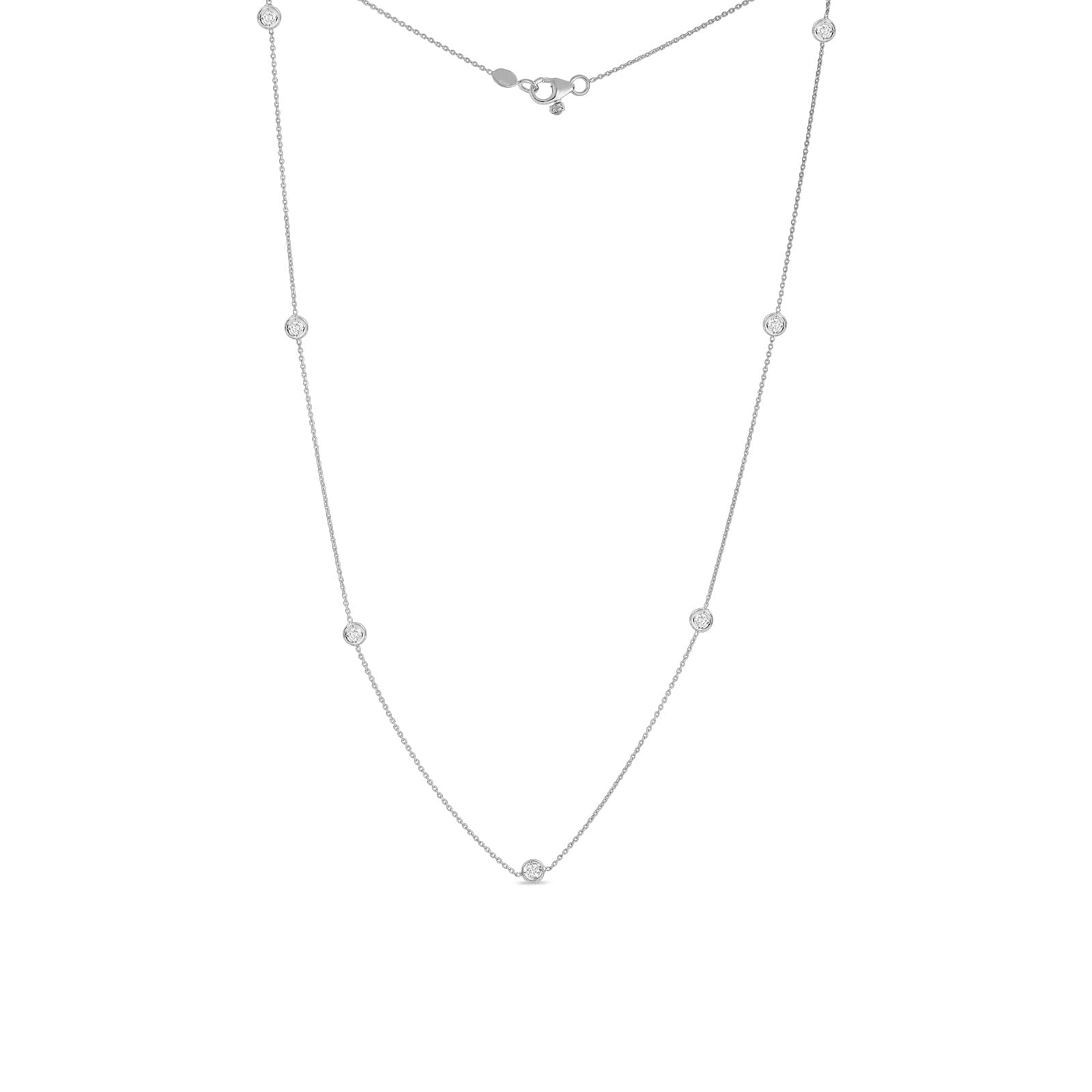 Roberto Coin Diamonds by the Inch 7 Station Necklace in White Gold