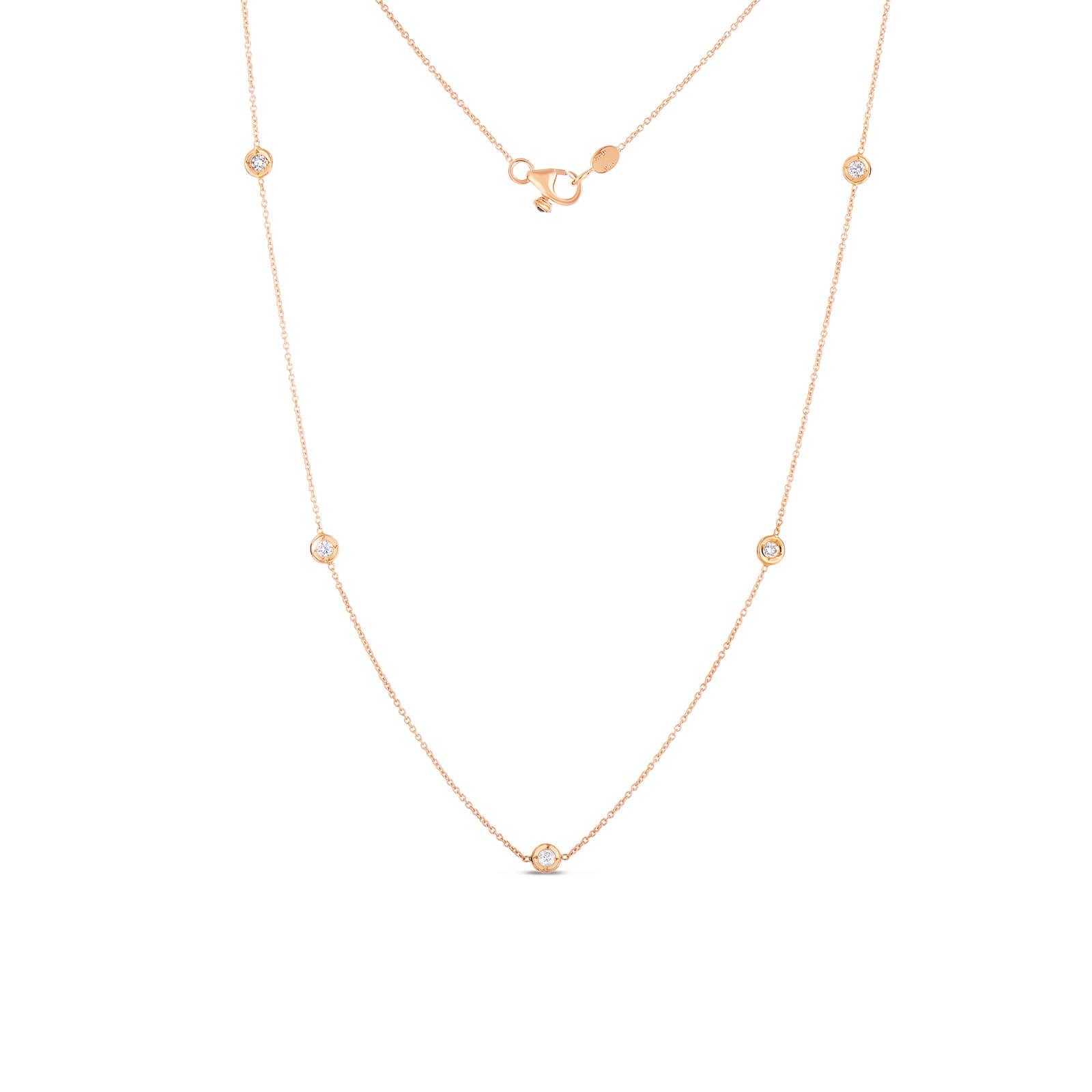 Roberto Coin Diamonds by the Inch 5 Station Necklace in Rose Gold 0