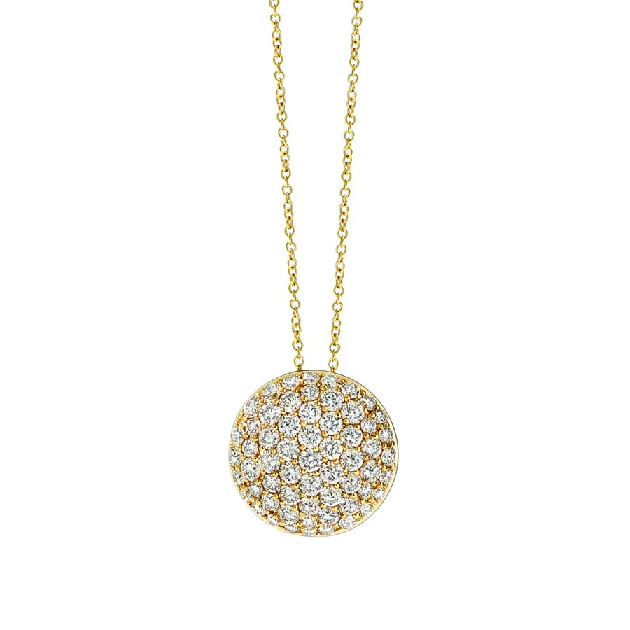 Pave Diamond button necklace