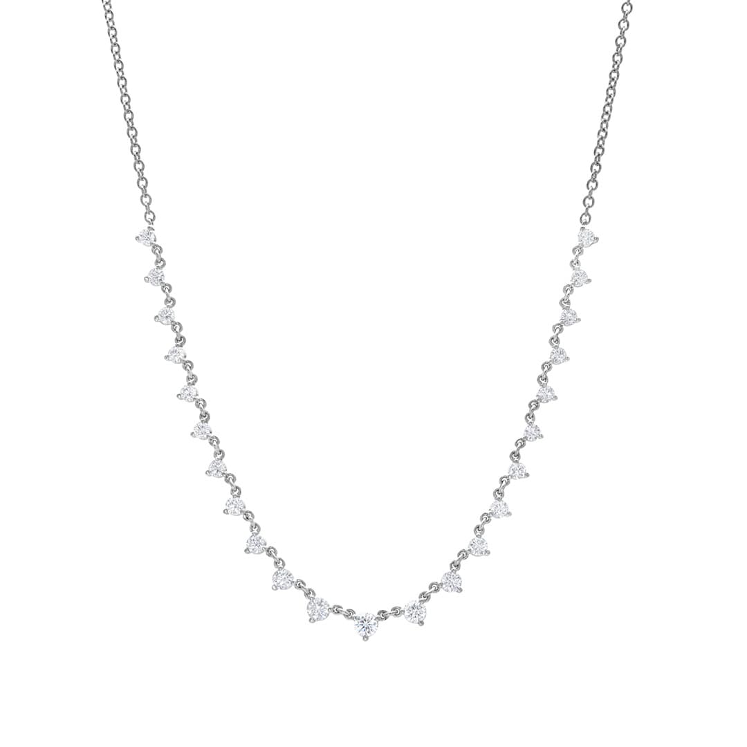 1.08 CTW Three Prong Graduated Diamond Necklace 0