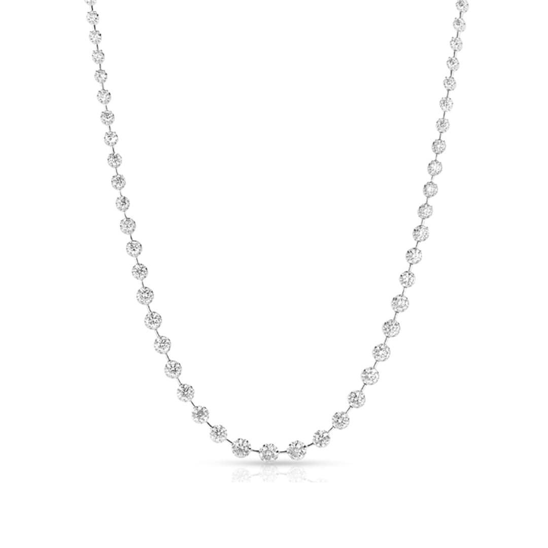 Bar Link 1.80 CTW Diamond Necklace in White Gold