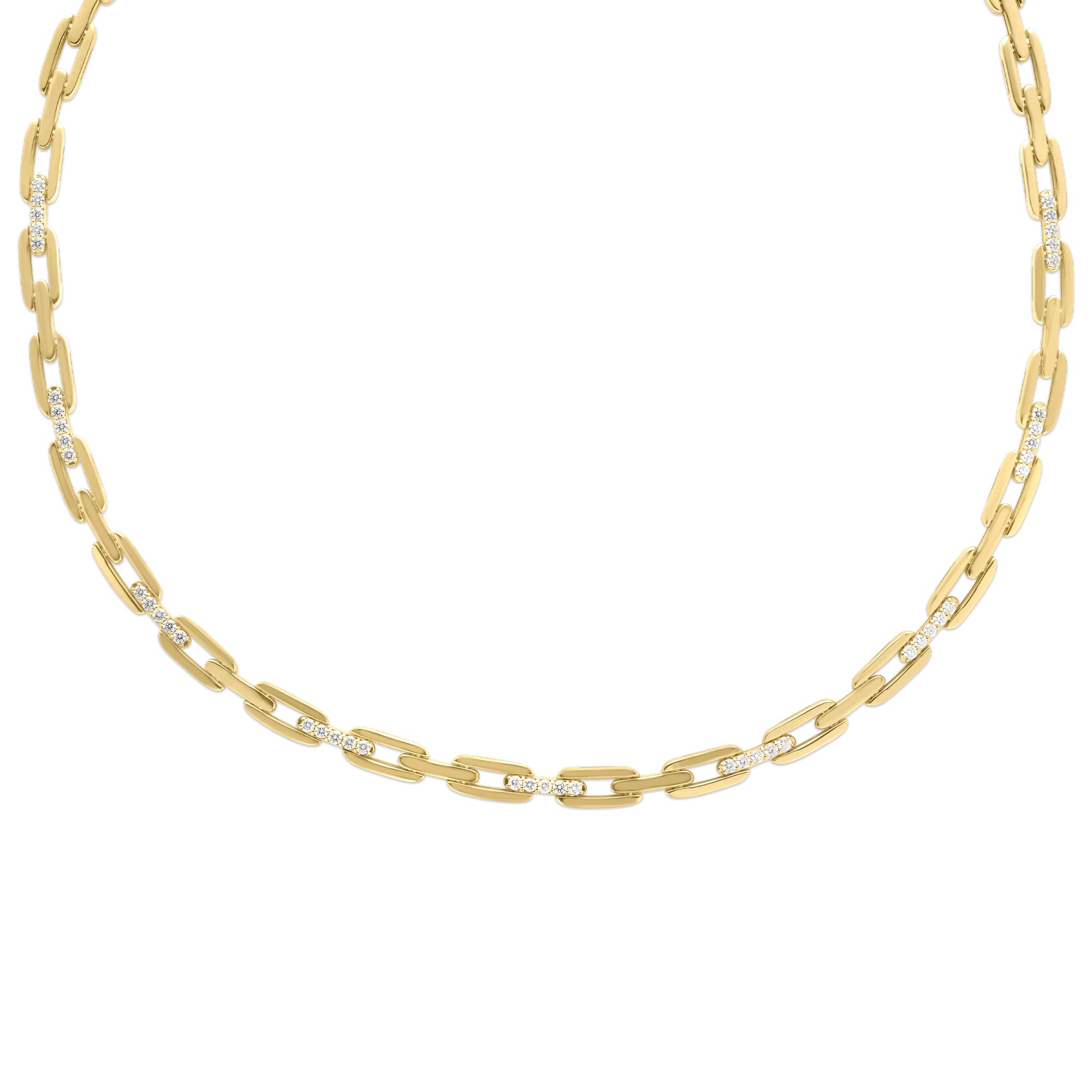 Roberto Coin Navarra Chain Necklace with Pave Diamond Bars